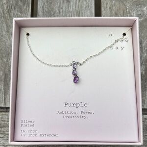 A New Day Purple Pendant Necklace with Silver Chain